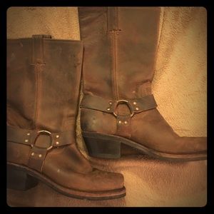 Frye Brown Harness Boots